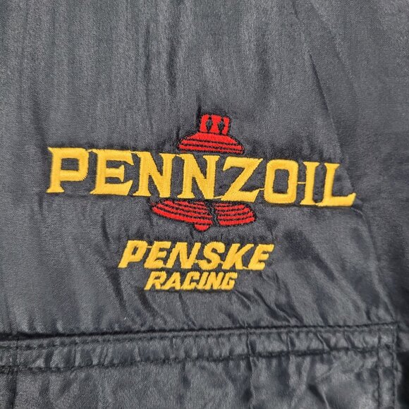 VTG Pennzoil Penske Racing Black Insulated Zip Bomber Puffer Jacket Medium M - Picture 10 of 16